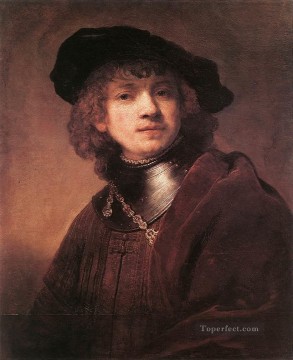  Rembrandt Canvas - Self Portrait as a Young Man 1634 Rembrandt